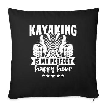 Kayaking Kayaker Kayak - Sofa pillowcase 17,3'' x 17,3'' (45 x 45 cm) - black - Front