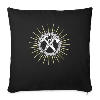 Zimmermann Sayings Carpenter - Sofa pillowcase 17,3'' x 17,3'' (45 x 45 cm) - black - Front