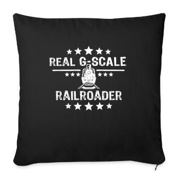 Voie de chemin de fer miniature G chemin de fer de jardin - Housse de coussin décorative 45 x 45 cm - noir - Devant