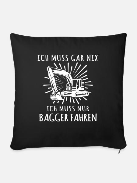 Baggerfuehrer Baggerfahrer - Sofakissenbezug 45 x 45 cm - Schwarz