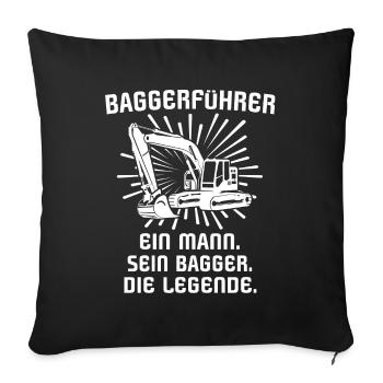 Baggerfuehrer Baggerfahrer - Sofakissenbezug 45 x 45 cm - Schwarz - Vorne