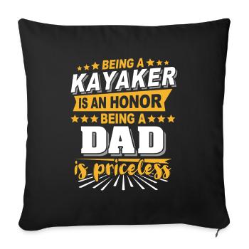 Kayak Papa Kayaking - Sofa pillowcase 17,3'' x 17,3'' (45 x 45 cm) - black - Front