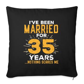 35. Hochzeitstag Lustige Paare verheiratet - Sofakissenbezug 45 x 45 cm - Schwarz - Vorne