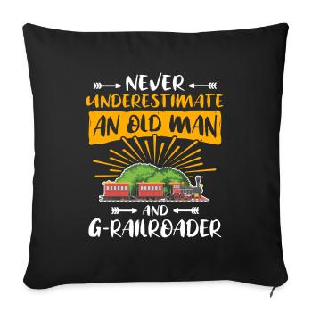 Garden Railway Man Garden Railway G Gauge - Sofa pillowcase 17,3'' x 17,3'' (45 x 45 cm) - black - Front