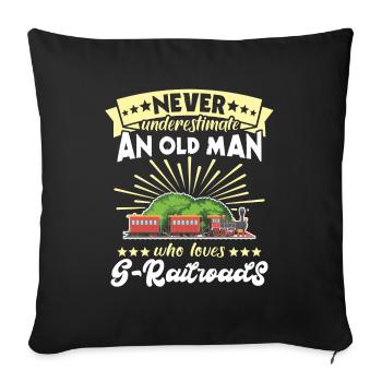 Garden Railway Man Garden Railway G Gauge - Sofa pillowcase 17,3'' x 17,3'' (45 x 45 cm) - black - Front