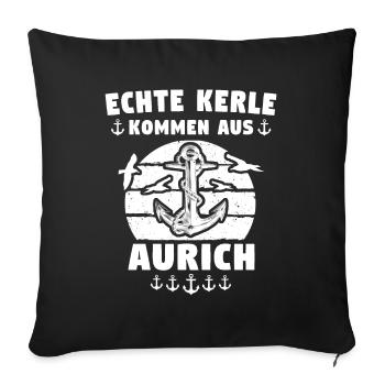 Aurich - Sofakissenbezug 45 x 45 cm - Schwarz - Vorne
