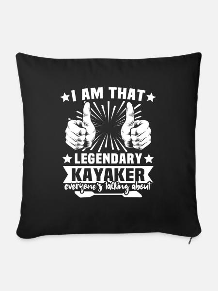 Kayaker Kayaking - Sofakissenbezug 45 x 45 cm - Schwarz
