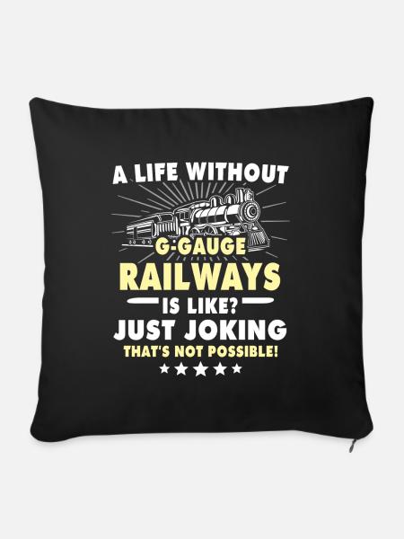 Gartenbahn Modellbahn Spur G - Sofakissenbezug 45 x 45 cm - Schwarz