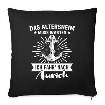 Aurich Auricher - Sofakissenbezug 45 x 45 cm - Schwarz - Vorne