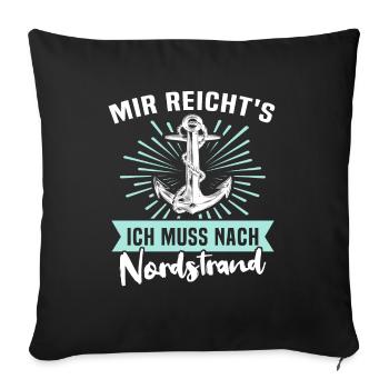 Nordstrander Sprüche Nordstrand - Sofakissenbezug 45 x 45 cm - Schwarz - Vorne