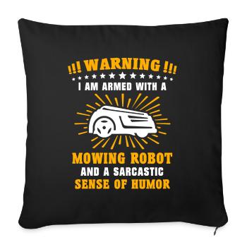 Tondeuse à gazon robotisée Tondeuse robot tondeuse robot - Housse de coussin décorative 45 x 45 cm - noir - Devant