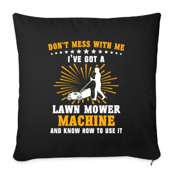 Tondeuse à gazon dit tondre la pelouse - Housse de coussin décorative 45 x 45 cm - noir - Devant