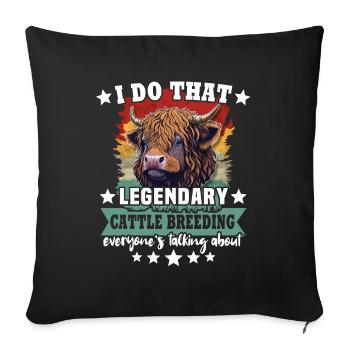 Vache bovine des Highlands - Housse de coussin décorative 45 x 45 cm - noir - Devant