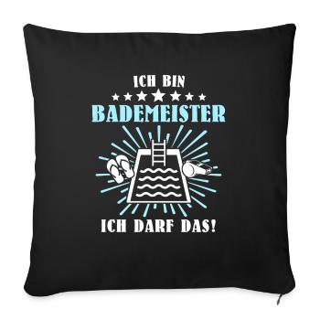 Schwimmmeister Bademeister - Sofakissenbezug 45 x 45 cm - Schwarz - Vorne