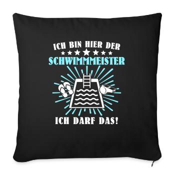 Schwimmmeister Bademeister Badmeister - Sofakissenbezug 45 x 45 cm - Schwarz - Vorne