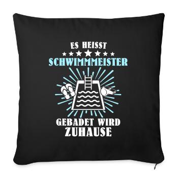 Schwimmmeister Bademeister Badmeister - Sofakissenbezug 45 x 45 cm - Schwarz - Vorne