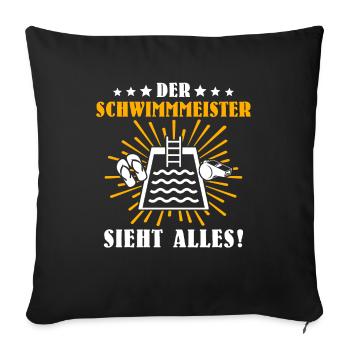 Schwimmmeister Bademeister Badmeister - Sofakissenbezug 45 x 45 cm - Schwarz - Vorne