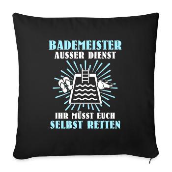 Schwimmmeister Bademeister Badmeister - Sofakissenbezug 45 x 45 cm - Schwarz - Vorne