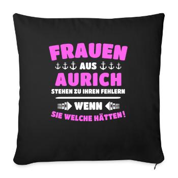 Aurich Frau Auricher Frauen - Sofakissenbezug 45 x 45 cm - Schwarz - Vorne