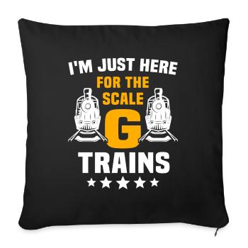Gartenbahn Modelleisenbahn - Sofakissenbezug 45 x 45 cm - Schwarz - Vorne