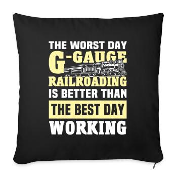 Garden Railway Chemin de fer Garden Écartement G - Housse de coussin décorative 45 x 45 cm - noir - Devant