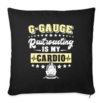 Garden Railway Chemin de fer Garden Écartement G - Housse de coussin décorative 45 x 45 cm - noir - Devant