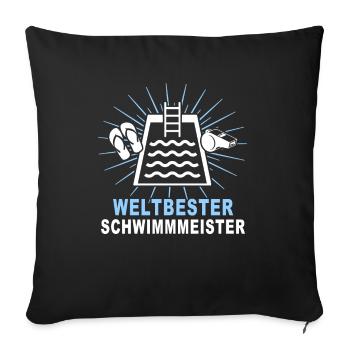 Bademeister Schwimmmeister - Sofakissenbezug 45 x 45 cm - Schwarz - Vorne