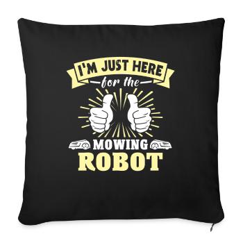 Tondeuse robot Robot tondeuse - Housse de coussin décorative 45 x 45 cm - noir - Devant