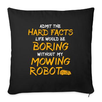 Tondeuse robot Robot tondeuse - Housse de coussin décorative 45 x 45 cm - noir - Devant