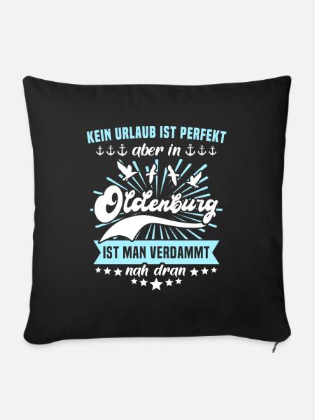 Oldenburg Sprüche Oldenburger Spruch - Sofakissenbezug 45 x 45 cm - Schwarz