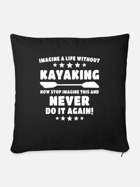 Kayak Kayaking - Sofakissenbezug 45 x 45 cm - Schwarz