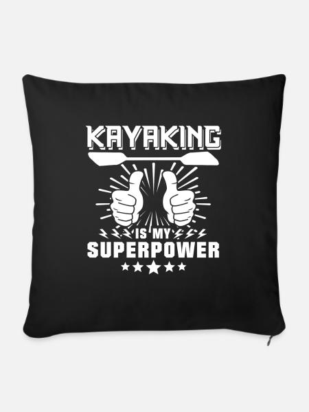 Kayak Kayaking - Sofakissenbezug 45 x 45 cm - Schwarz