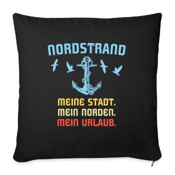 Nordstrand Sprüche Nordstrander Spruch - Sofakissenbezug 45 x 45 cm - Schwarz - Vorne