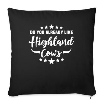 Highland cattle Highland Cow - Sofa pillowcase 17,3'' x 17,3'' (45 x 45 cm) - black - Front