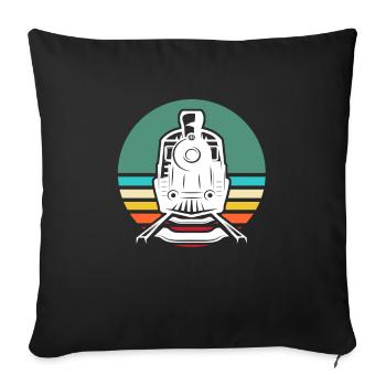 Modélisme ferroviaire à écartement G - Housse de coussin décorative 45 x 45 cm - noir - Devant