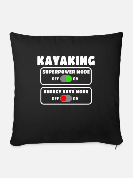 Kajak Kajaking - Sofakissenbezug 45 x 45 cm - Schwarz