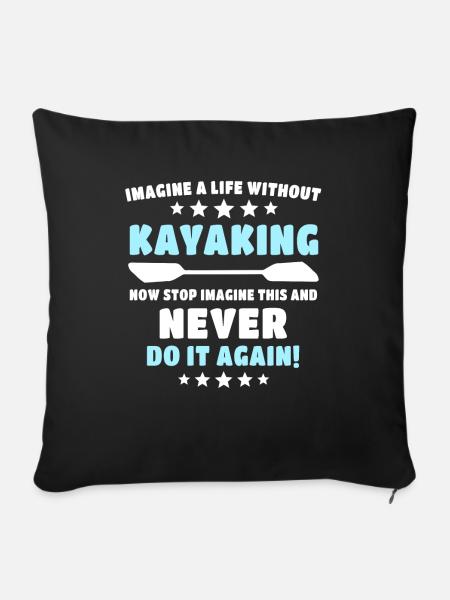 Kajak Kajaking - Sofakissenbezug 45 x 45 cm - Schwarz