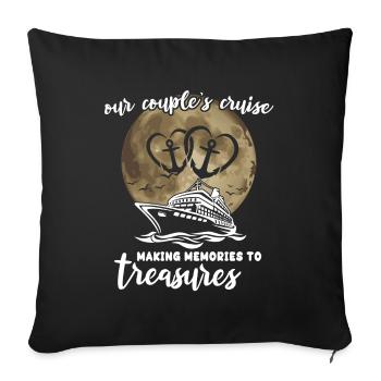 Cruise Couple Sea Voyage Cruise Ship - Sofa pillowcase 17,3'' x 17,3'' (45 x 45 cm) - black - Front