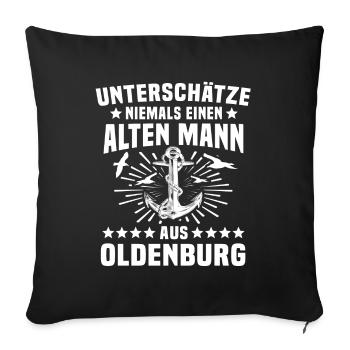 Oldenburg Sprüche Oldenburger - Sofakissenbezug 45 x 45 cm - Schwarz - Vorne