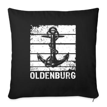 Oldenburg Sprüche Oldenburger - Sofakissenbezug 45 x 45 cm - Schwarz - Vorne
