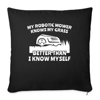 Tondeuse robot - Housse de coussin décorative 45 x 45 cm - noir - Devant