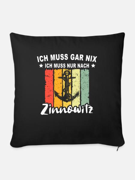 Zinnowitz Sprüche Zinnowitzer - Sofakissenbezug 45 x 45 cm - Schwarz