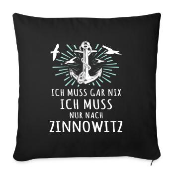 Zinnowitz Sprüche Zinnowitzer Spruch - Sofakissenbezug 45 x 45 cm - Schwarz - Vorne