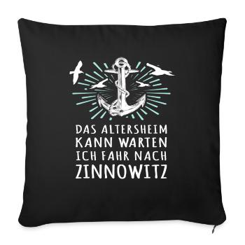Zinnowitzer Spruch Zinnowitz - Sofakissenbezug 45 x 45 cm - Schwarz - Vorne