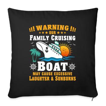 Croisière familiale - Housse de coussin décorative 45 x 45 cm - noir - Devant