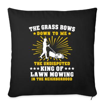 Tondeuse à gazon roi tondre - Housse de coussin décorative 45 x 45 cm - noir - Devant