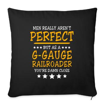 Jardin ferroviaire Écartement G parfait - Housse de coussin décorative 45 x 45 cm - noir - Devant