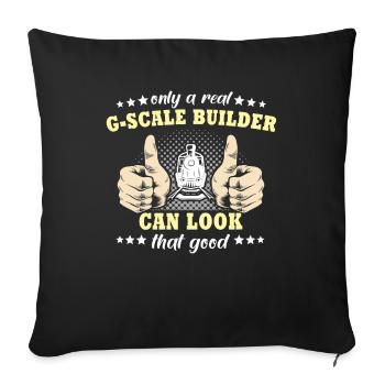 Railway Garden Steam locomotive G gauge - Sofa pillowcase 17,3'' x 17,3'' (45 x 45 cm) - black - Front