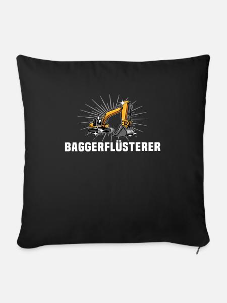 Bagger Baggerfahrer - Sofakissenbezug 45 x 45 cm - Schwarz