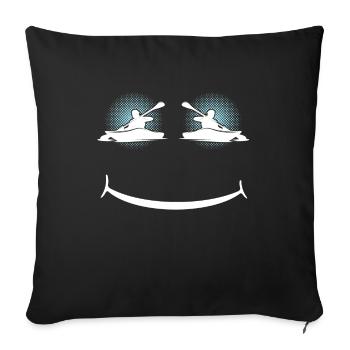 Kayakistes - Housse de coussin décorative 45 x 45 cm - noir - Devant